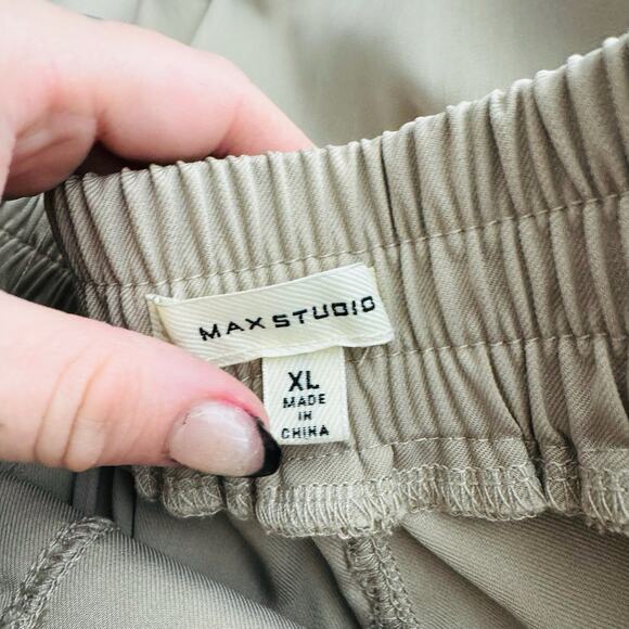 Max Studio Khaki Wide Leg Stretch Trousers Womens Size XL - Picture 6 of 8